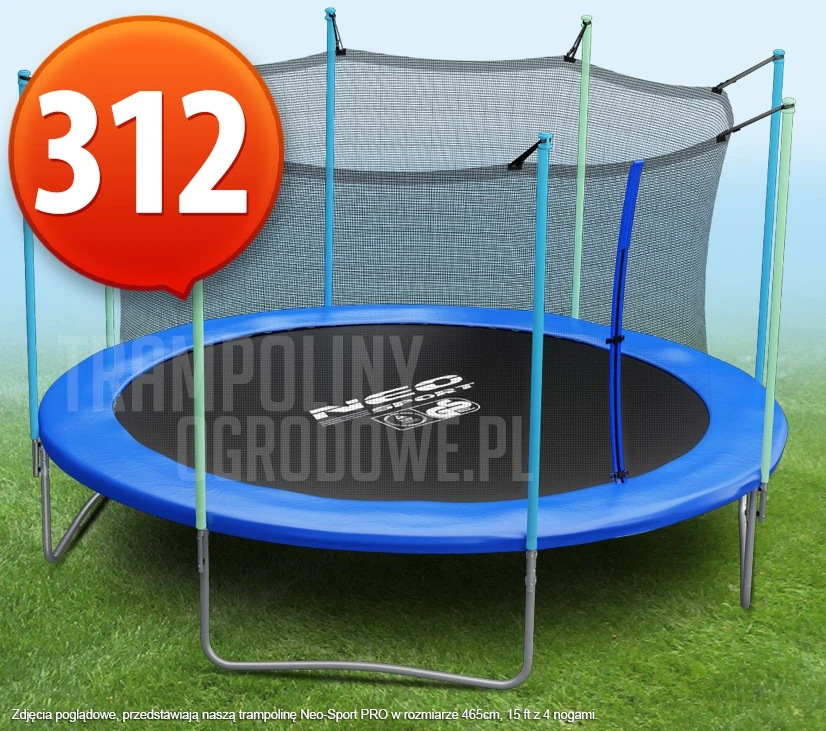 Trampolina ogrodowa z siatką Neo-Sport PRO - 312 CM - 10 FT