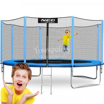 Trampolina ogrodowa 14ft/435cm z siatką zewnętrzną i drabinką Neo-Sport