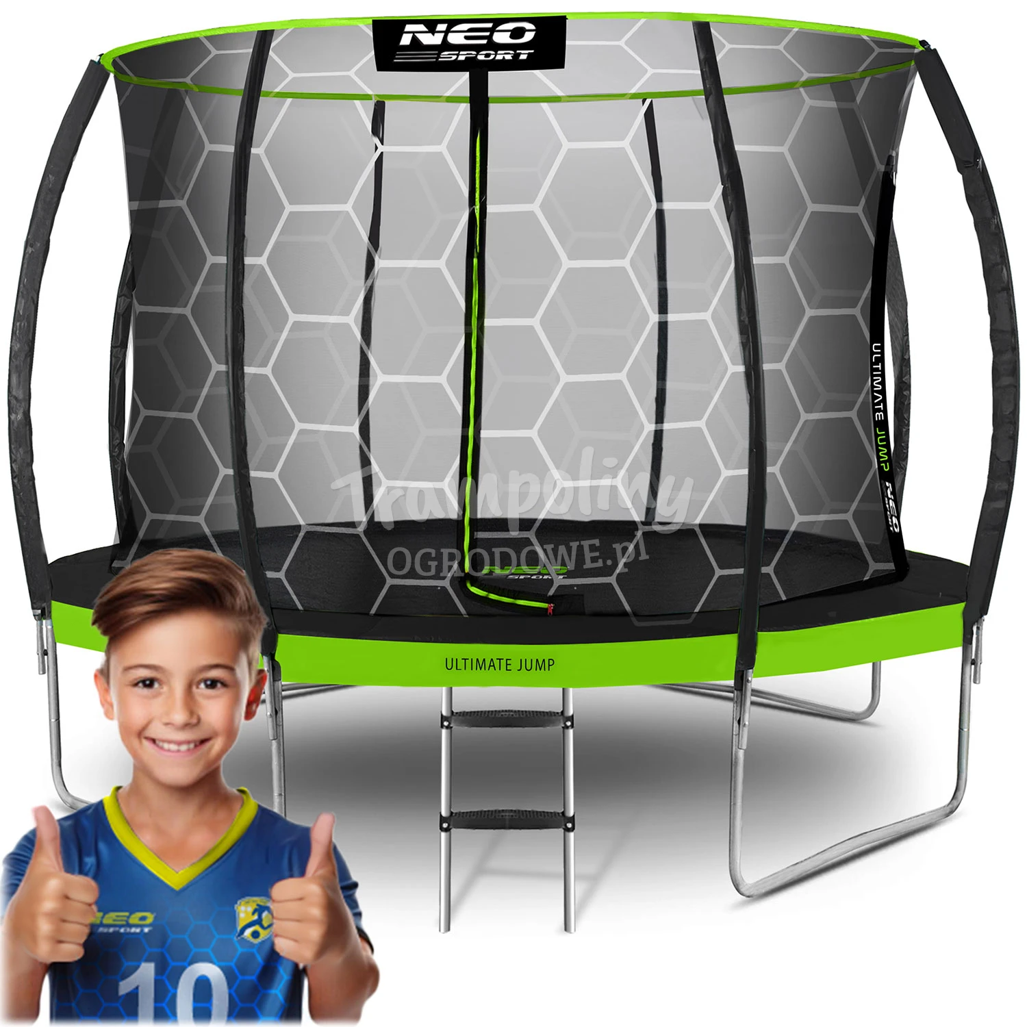 Trampolina ogrodowa profilowana 14ft/435cm z siatką wewnętrzną Neo-Sport