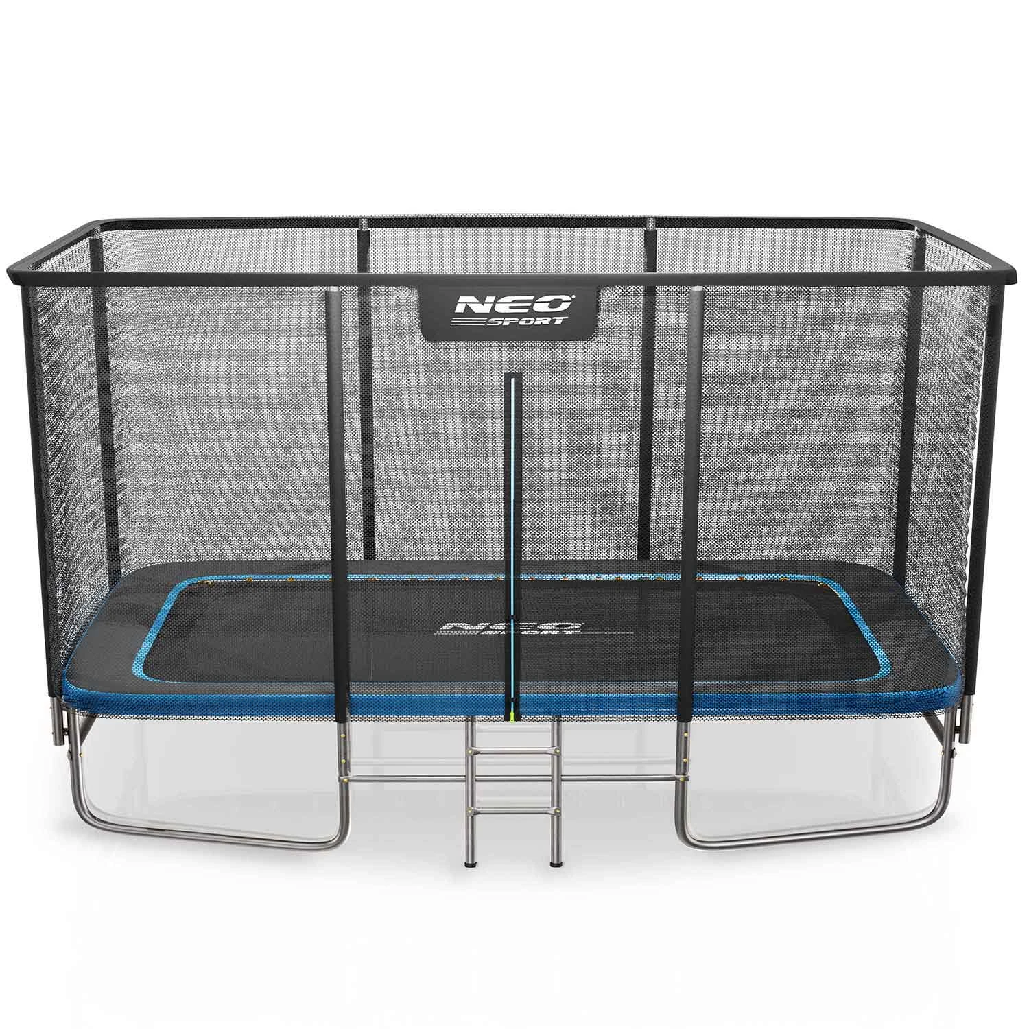   Trampolina ogrodowa prostokątna 14x10ft/427x305cm z siatką zewnętrzną i drabinką Neo-Sport