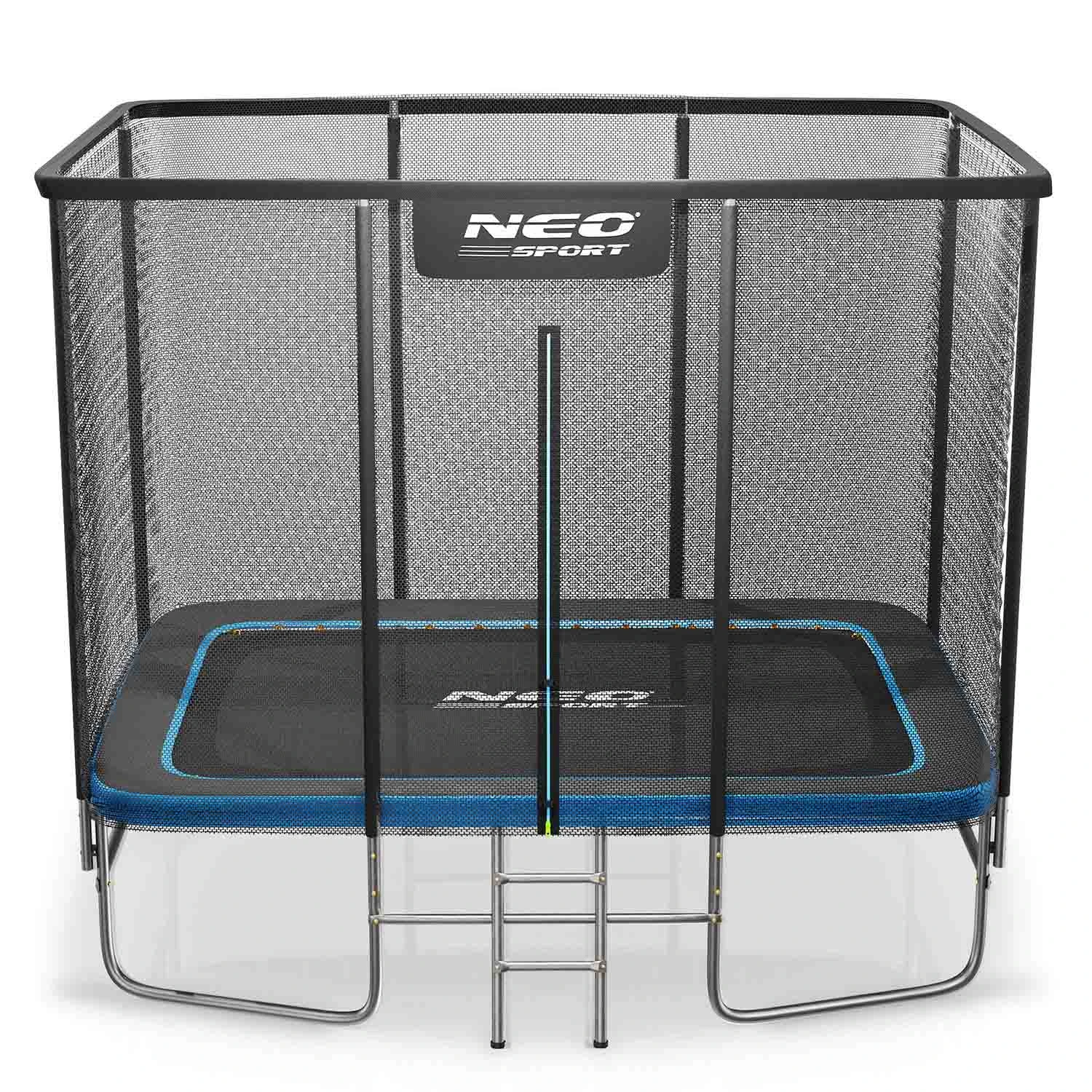 Trampolina ogrodowa prostokątna 10x7ft/305x213cm z siatką zewnętrzną i drabinką Neo-Sport