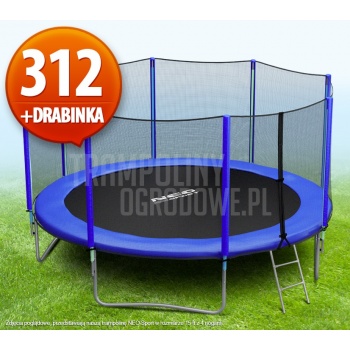 Trampolina Ogrodowa z Siatką - 312 CM - 10 FT + DRABINKA
