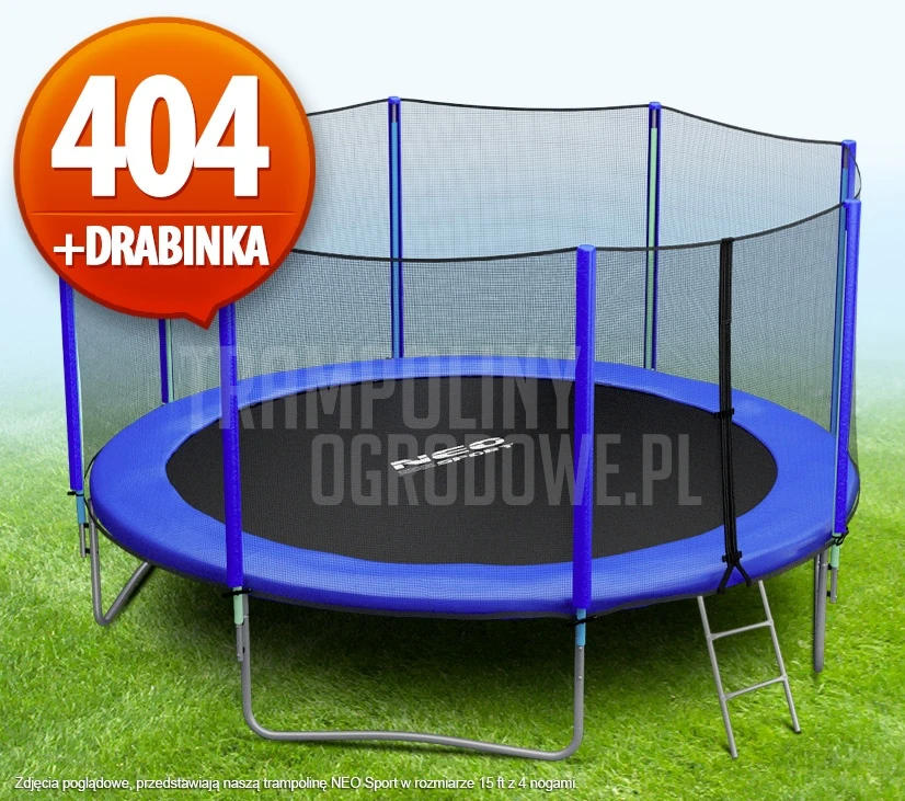 Trampolina Ogrodowa z Siatką - 404 CM - 13 FT + DRABINKA