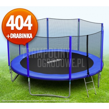 Trampolina Ogrodowa z Siatką - 404 CM - 13 FT + DRABINKA