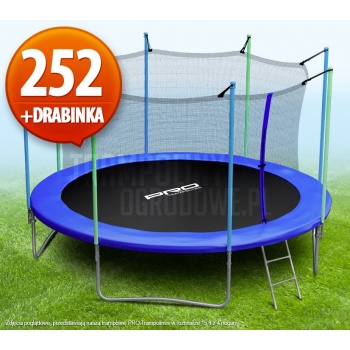 Trampolina ogrodowa z siatką i drabinką PRO - 252 CM - 8 FT