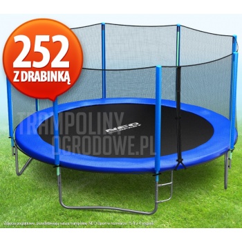 Trampolina Ogrodowa z siatką i drabinką Neo-Sport - 252 CM - 8 FT