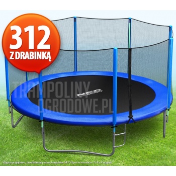 Trampolina Ogrodowa z siatką i drabinką Neo-Sport - 312 CM - 10 FT