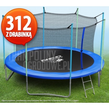 Trampolina ogrodowa z siatką i drabinką Neo-Sport PRO - 312 CM - 10 FT