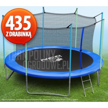 Trampolina ogrodowa z siatką i drabinką Neo-Sport PRO - 435 CM - 14 FT