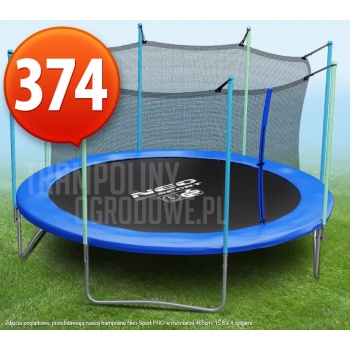 Trampolina ogrodowa z siatką Neo-Sport PRO - 374 CM - 12 FT