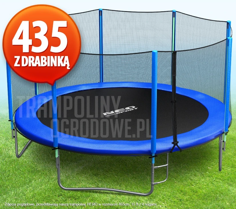 Trampolina Ogrodowa z siatką i drabinką Neo-Sport - 435 CM - 14 FT
