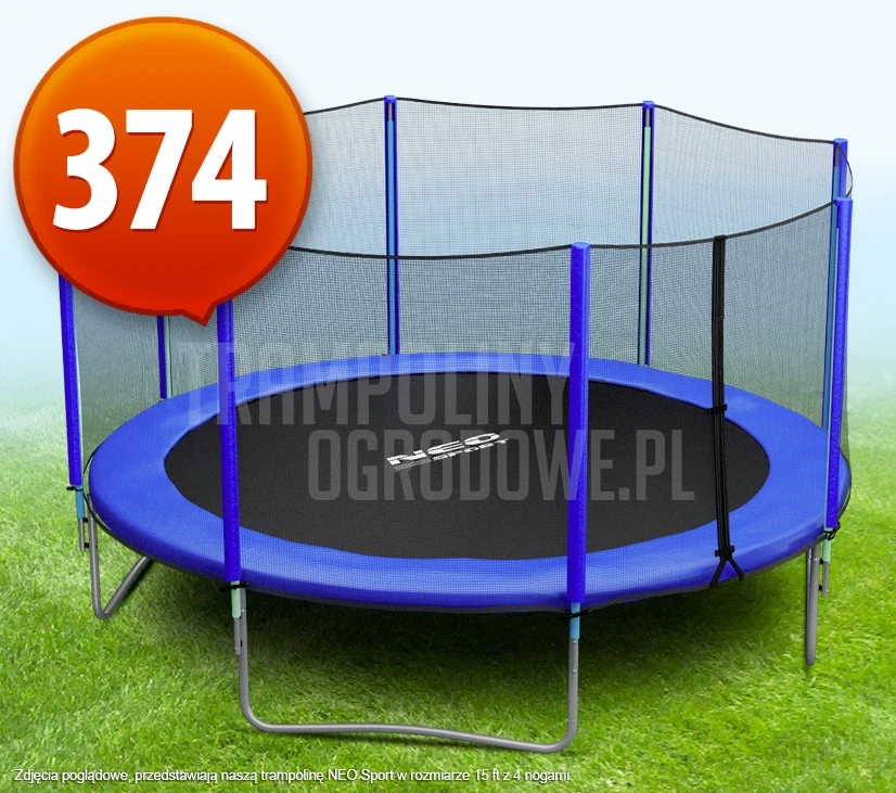 Trampolina Ogrodowa z Siatką - 374 CM - 12 FT